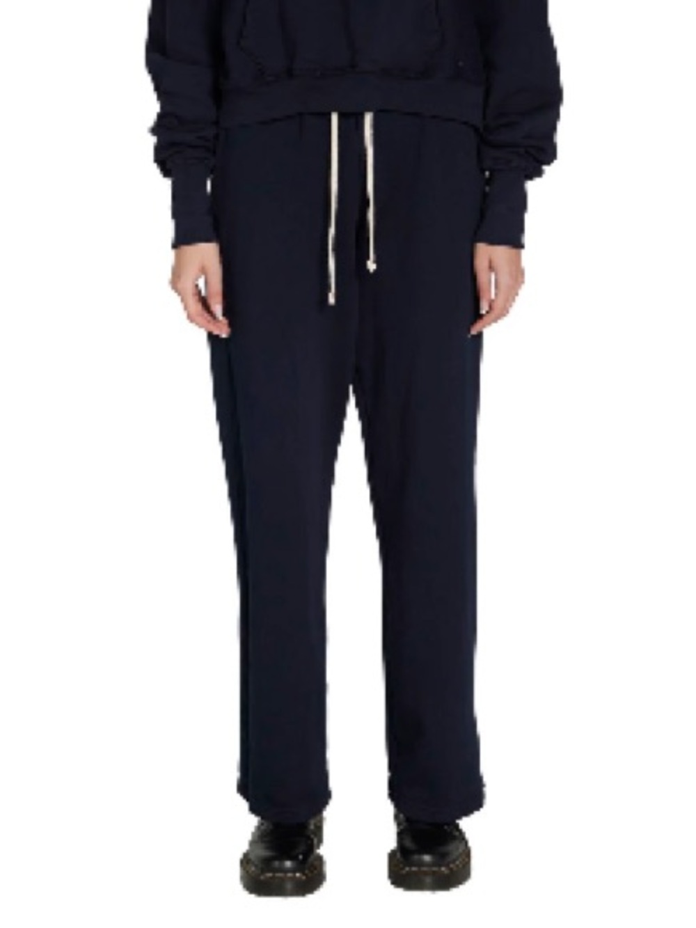 Les Tien Eazy Pant Navy Wide Leg Sweatpants L Structured Fleece